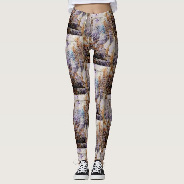 purple stone tiles leggings (Front)