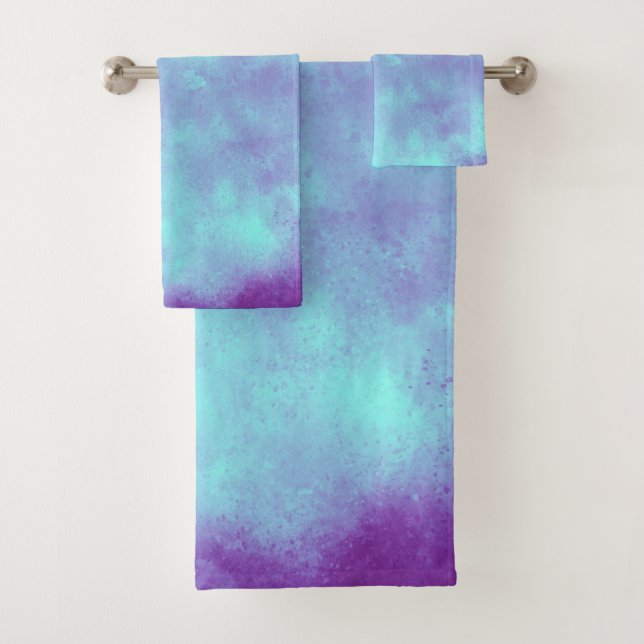 Purple Storm Cloud Effect  Bath Towel Set (Insitu)