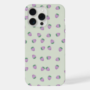 Purple Strawberries Pattern iPhone 15 Pro Max Case