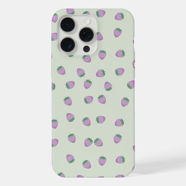 Purple Strawberries Pattern iPhone Case (Back)