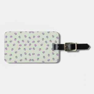 Purple Strawberries Pattern Luggage Tag