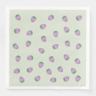  Purple Strawberries Pattern Napkin