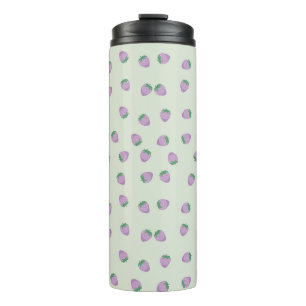 Purple Strawberries Pattern Thermal Tumbler
