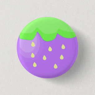 purple strawberry! 3 cm round badge