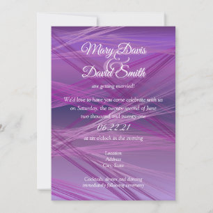 Purple Streaks Wedding Invitation