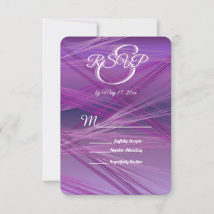 Purple Streaks Wedding RSVP Card