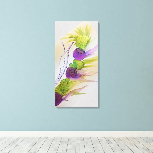 Purple Strikes 16” x 32” Canvas Print (Insitu(Wood Floor))