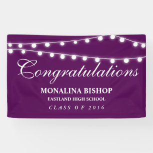 Purple String Of Lights Congratulations Graduate Banner