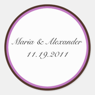 Purple Stripe Chocolate Brown Seals / Stickers