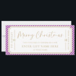 Purple Stripe Christmas Gift Voucher Card<br><div class="desc">This Christmas gift voucher design features a stripe design. The "Merry Christmas" heading is an image that cannot be edited. All of the other text is fully editable. For more advanced customisation of this design,  simply select the "Customise It" button above.</div>