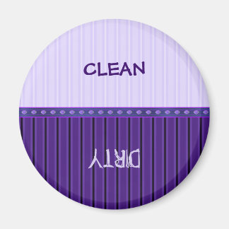 Purple Stripe Clean Dirty Dishwasher Magnets