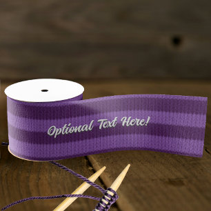 Purple Stripe Knit Look with your choice words Grosgrain Ribbon