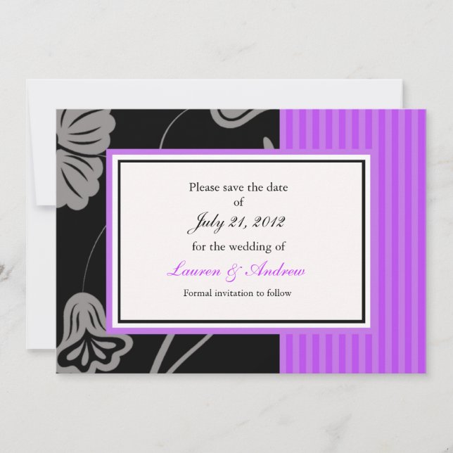 Purple Stripe Save The Date (Front)