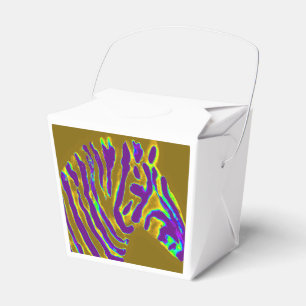 Purple stripe zebra art favour box