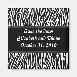 Purple Stripe Zebra Print Magnet