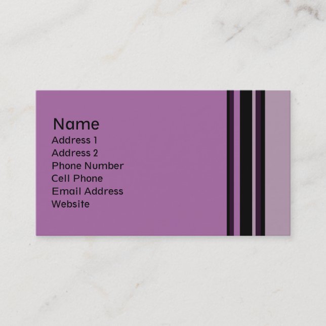 purple striped business card (Front)