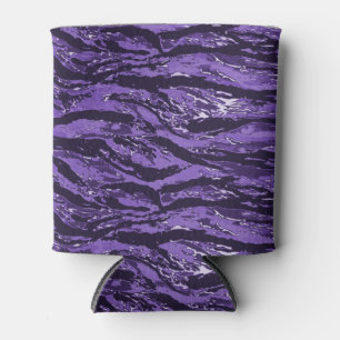 Purple Striped Camo Can Cooler