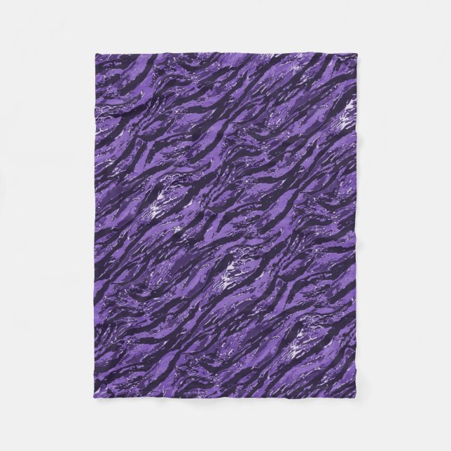 Purple Striped Camo Fleece Blanket (Front)
