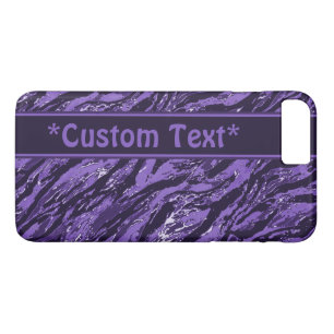 Purple Striped Camo w/ Custom Text iPhone 8 Plus/7 Plus Case