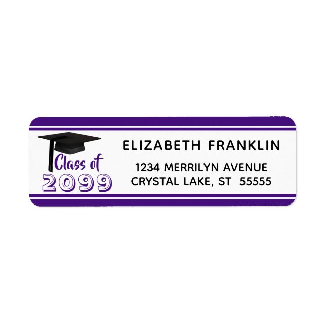 Purple Striped Class of 20XX | Editable Colour (Front)