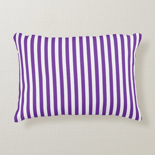 Purple Striped Decorative Cushion (Front)