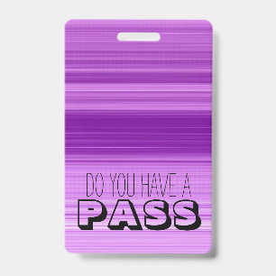 Purple Striped Graphic School Hall Pass ID Badge