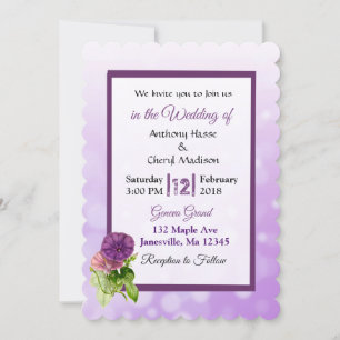 Purple Striped Petunias Wedding Invitations