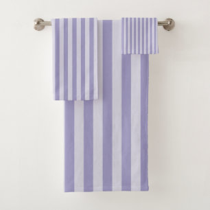 Purple Stripes Bath Towel Set