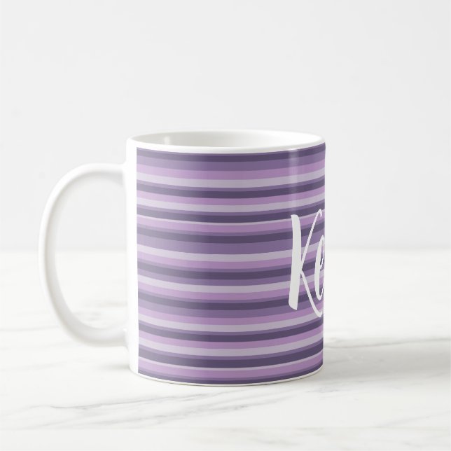 Purple stripes coffee mug (Left)
