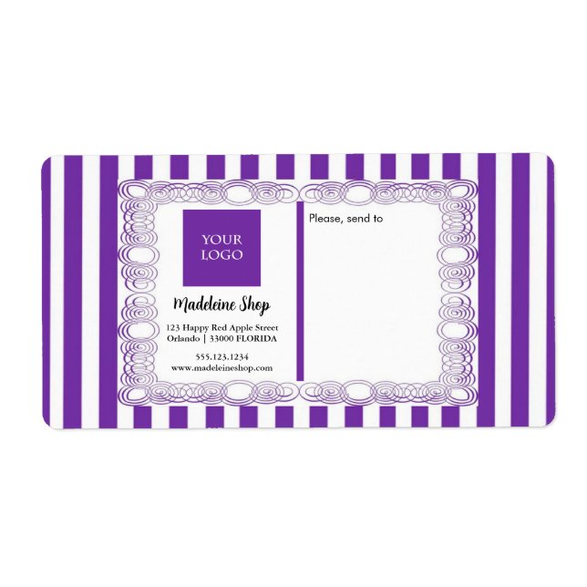 Purple Stripes & Curly Frame & Logo (Front)