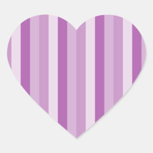Purple stripes design pattern heart sticker
