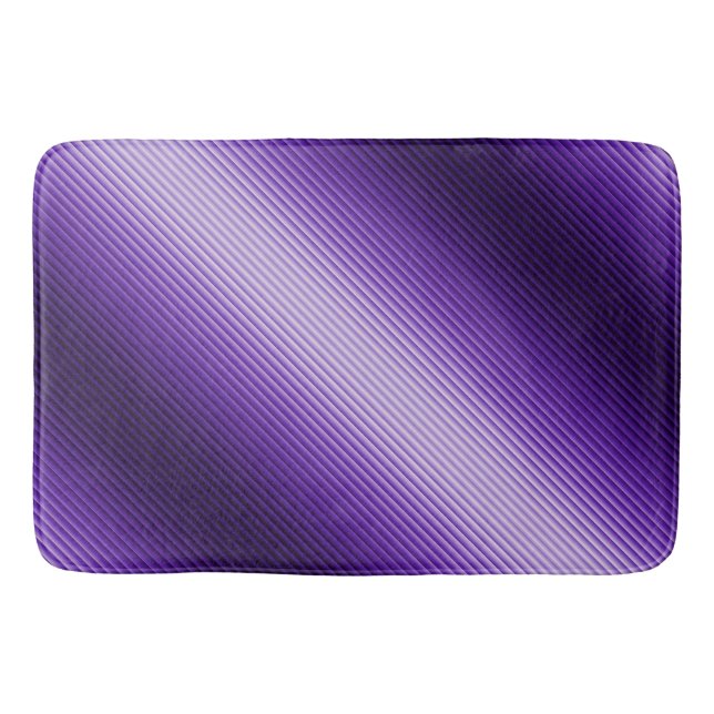Purple Stripes Diagonal Texture Look  Bath Mat (Front)