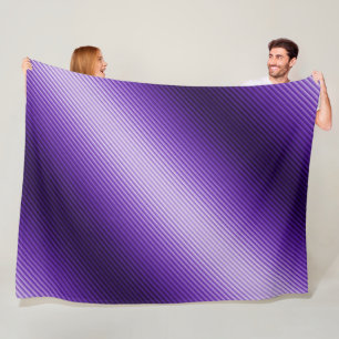 Purple Stripes Diagonal Texture Look Fleece Blanket