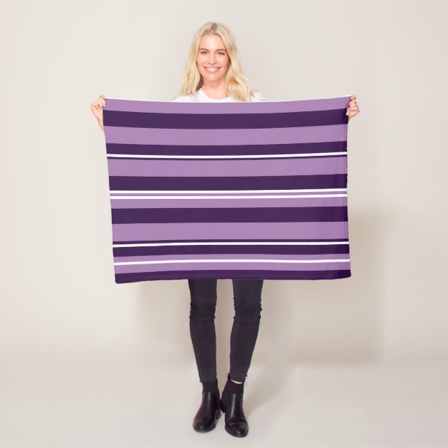 Purple Stripes Fleece Blanket (In Situ)