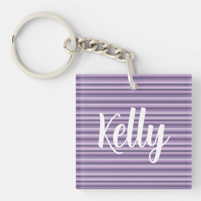 Purple stripes key ring (Front)