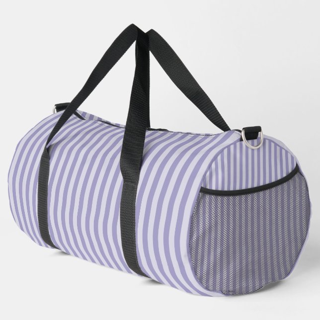 Purple Stripes Large Duffle Bag (Right Corner)