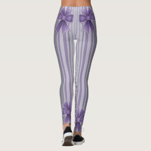Purple stripes Lavender Dream AI art  Leggings