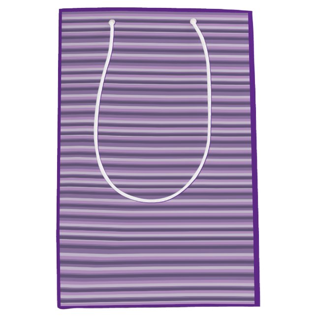 Purple stripes medium gift bag (Front)