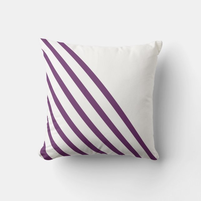 Purple Stripes Modern Geometric Cushion (Front)