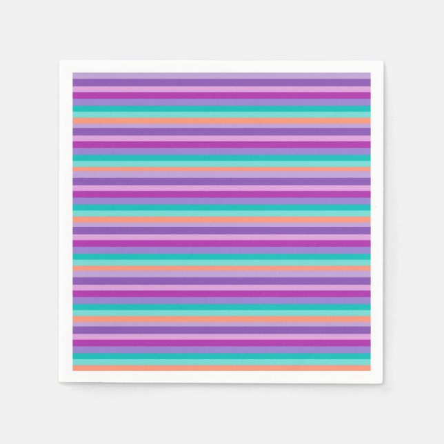 Purple Stripes Paper Napkins (Front)
