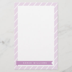 Purple Stripes Pattern Stationery