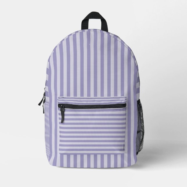Purple Stripes Printed Backpack (Front)