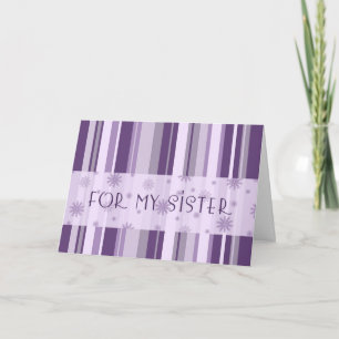 Purple Stripes Sister Merry Christmas Card