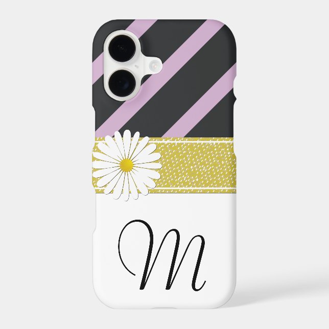 Purple Stripes, Striped Pattern, Lines, Monogram (Back)