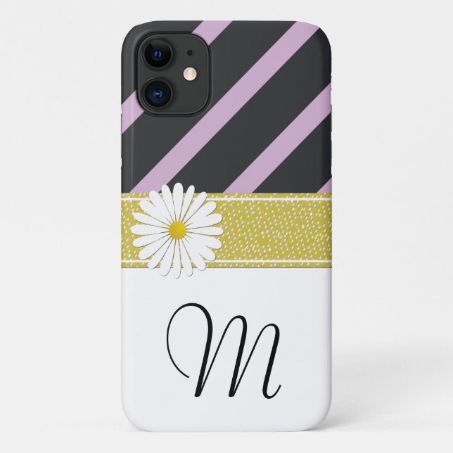 Purple Stripes, Striped Pattern, Lines, Monogram Case-Mate iPhone Case (Back)