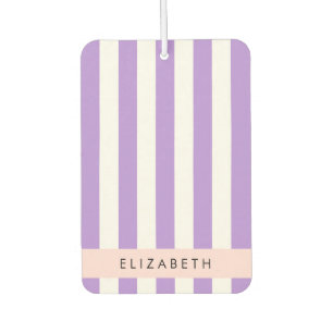 Purple Stripes, Striped Pattern, Lines, Your Name Car Air Freshener
