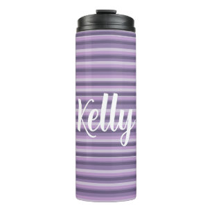 Purple stripes thermal tumbler