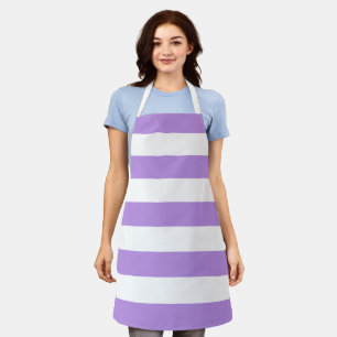 Purple Stripes, White Stripes, Striped Pattern Apron