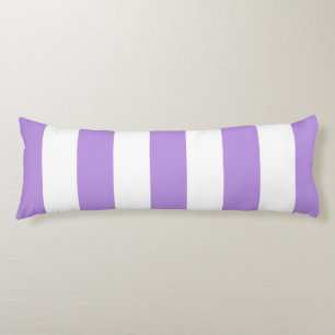 Purple Stripes, White Stripes, Striped Pattern Body Cushion