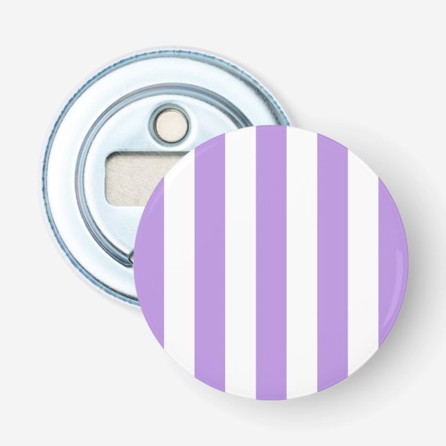 Purple Stripes, White Stripes, Striped Pattern Bottle Opener (Front)